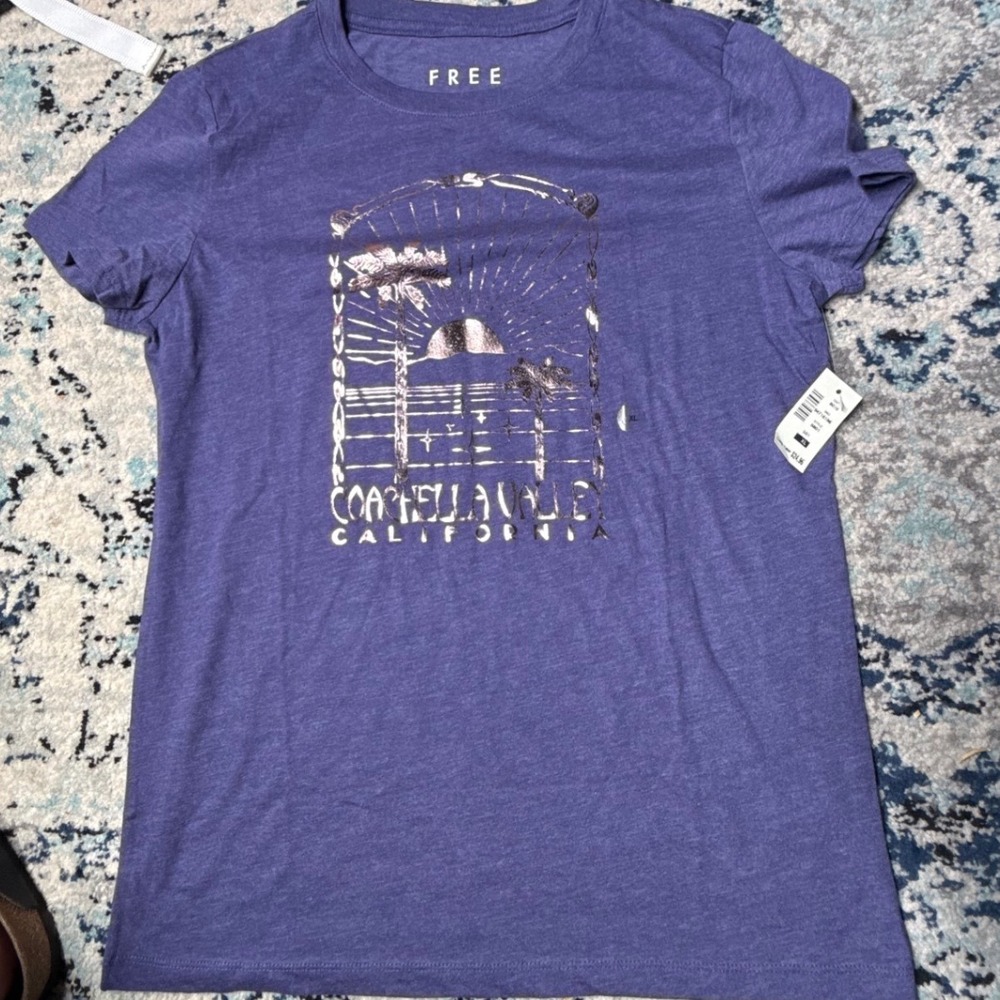 Free State Coachella Valley California Graphic Tee Purple Gold XL‎ New